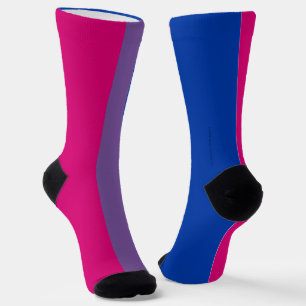 SlipperyJoe's Bisexualプライドフラグlavender-pink bl ソックス