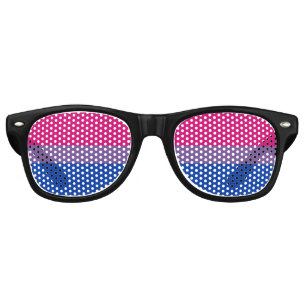 SlipperyJoe's Bisexualプライドフラグlavender-pink bl レトロサングラス