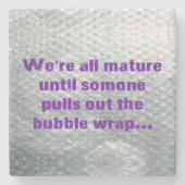 SlipperyJoe's Bubble Wrapポップおもしろいことわざ ストーンコースター (正面)