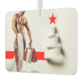 SlipperyJoe's Christmasショッピングホワイト紙スピラ カーエアーフレッシュナー (左)