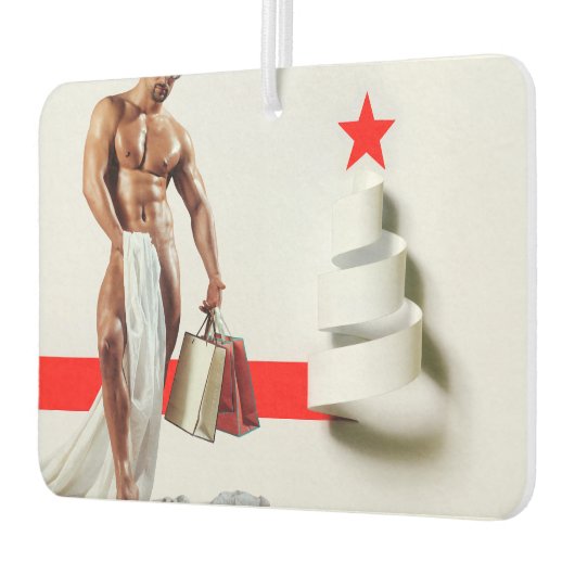 SlipperyJoe's Christmasショッピングホワイト紙スピラ カーエアーフレッシュナー (左)