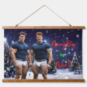 SlipperyJoe's Christmas trees holidayカラフルvib 吊り下げ型タペストリー (正面)