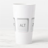 SlipperyJoe's CTRL ALT DEL コンピューターキーボードのボタン カフェラテマグ (正面)