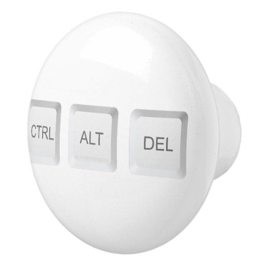SlipperyJoe's CTRL ALT DEL コンピューターキーボードのボタン セラミックノブ (右)