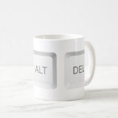 SlipperyJoe's CTRL ALT DEL コンピューターキーボードボタン コーヒーマグカップ (正面右)