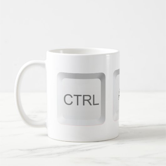 SlipperyJoe's CTRL ALT DEL コンピューターキーボードボタン コーヒーマグカップ (左)