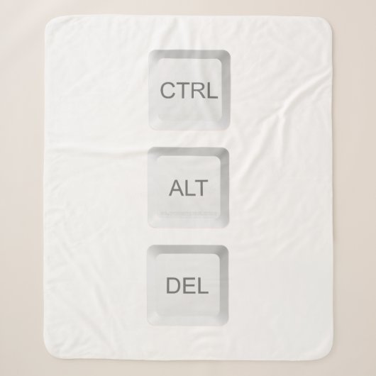 SlipperyJoe's CTRL ALT DEL コンピューターキーボードボタン シェルパブランケット (正面)