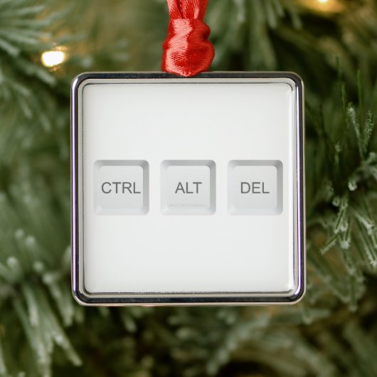 SlipperyJoe's CTRL ALT DEL コンピューターキーボードボタン メタルオーナメント (ツリー)