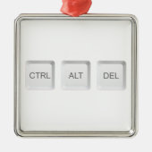 SlipperyJoe's CTRL ALT DEL コンピューターキーボードボタン メタルオーナメント (正面)