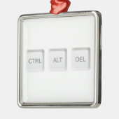 SlipperyJoe's CTRL ALT DEL コンピューターキーボードボタン メタルオーナメント (左)
