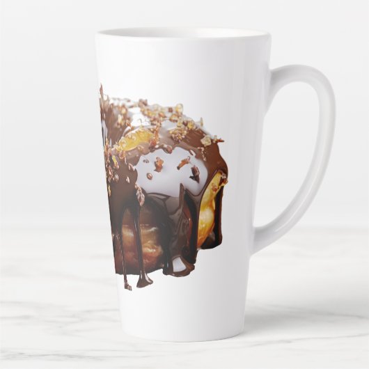 SlipperyJoe's decadent donut covered thick glossy  カフェラテマグ (右)