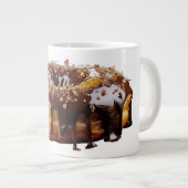 SlipperyJoe's decadent donut covered thick glossy ジャンボコーヒーマグカップ (正面右)