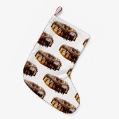 SlipperyJoe's decadent donut covered thick glossy スモールクリスマスストッキング (正面 (吊り時))