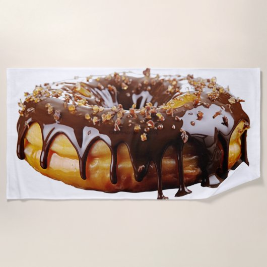 SlipperyJoe's decadent donut covered thick glossy  ビーチタオル (正面)