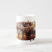 SlipperyJoe's decadent donut covered thick glossy  ボーンチャイナマグカップ (正面)