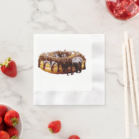 SlipperyJoe's decadent donut covered thick glossy 縁ありカクテルナプキン (インサイチュ)