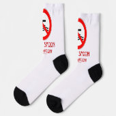 SlipperyJoe's Do Not Spoon 警告 Red's man s ソックス (左)