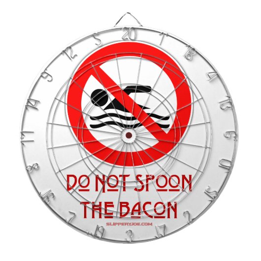 SlipperyJoe's Do Not Spoon 警告 Red's man s ダーツボード (正面)