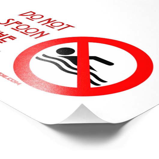 SlipperyJoe's Do Not Spoon 警告 Red's man s フォトプリント (角)