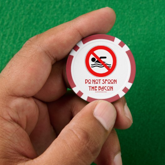 SlipperyJoe's Do Not Spoon 警告 Red's man s ポーカーチップ (手)