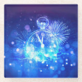 SlipperyJoe's electric thrill New Year’s Eve clock ガラスコースター (正面)