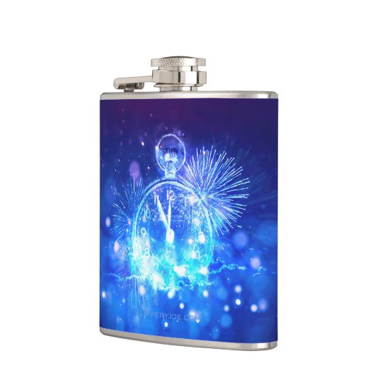 SlipperyJoe's electric thrill New Year’s Eve clock フラスク (左)
