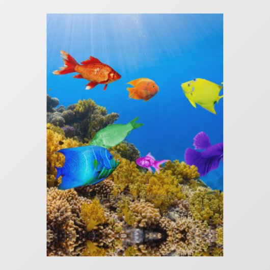 SlipperyJoe's Fishプライド熱帯青紫色 ウィンドウサイン (シート)