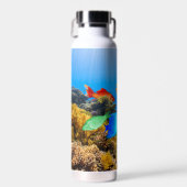 SlipperyJoe's Fishプライド熱帯青紫色 ウォーターボトル (正面)