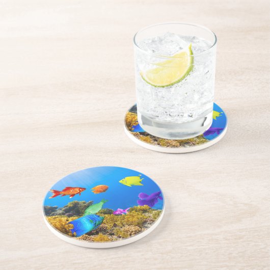SlipperyJoe's Fishプライド熱帯青紫色 コースター (側面)