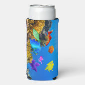 SlipperyJoe's Fishプライド熱帯青紫色 スリム缶クーラー (Seltzer正面)