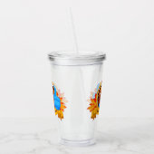 SlipperyJoe's fun cartoon-style Thanksgiving desig アクリルタンブラー (左)