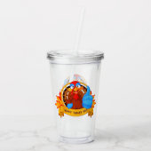 SlipperyJoe's fun cartoon-style Thanksgiving desig アクリルタンブラー (裏面)