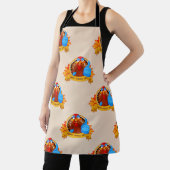 SlipperyJoe's fun cartoon-style Thanksgiving desig エプロン (インサイチュ)