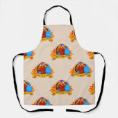 SlipperyJoe's fun cartoon-style Thanksgiving desig エプロン (正面)
