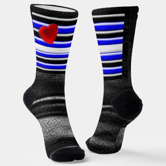 SlipperyJoe's gay leather pride flag gifts black r ソックス (傾斜あり)