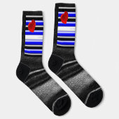 SlipperyJoe's gay leather pride flag gifts black r ソックス (右)