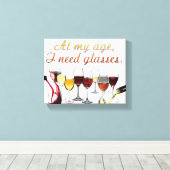 SlipperyJoe's Glasses発酵ブドウのワインプーリン キャンバスプリント (インサイチュ (ウッドフロア))