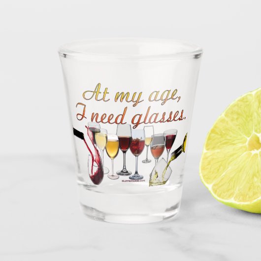 SlipperyJoe's Glasses発酵ブドウのワインプーリン ショットグラス (正面)