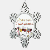 SlipperyJoe's Glasses発酵ブドウのワインプーリン スノーフレークピューターオーナメント (右)