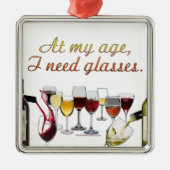 SlipperyJoe's Glasses発酵ブドウのワインプーリン メタルオーナメント (正面)