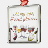 SlipperyJoe's Glasses発酵ブドウのワインプーリン メタルオーナメント (左)