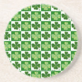 SlipperyJoe's green four-leaf clovers Saint Patric コースター (正面)