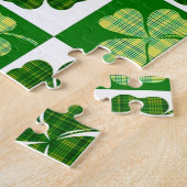 SlipperyJoe's green four-leaf clovers Saint Patric ジグソーパズル (側面)