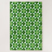 SlipperyJoe's green four-leaf clovers Saint Patric ジグソーパズル (縦)