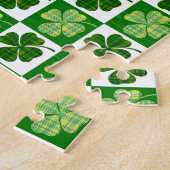 SlipperyJoe's green four-leaf clovers Saint Patric ジグソーパズル (側面)