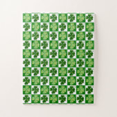 SlipperyJoe's green four-leaf clovers Saint Patric ジグソーパズル (縦)