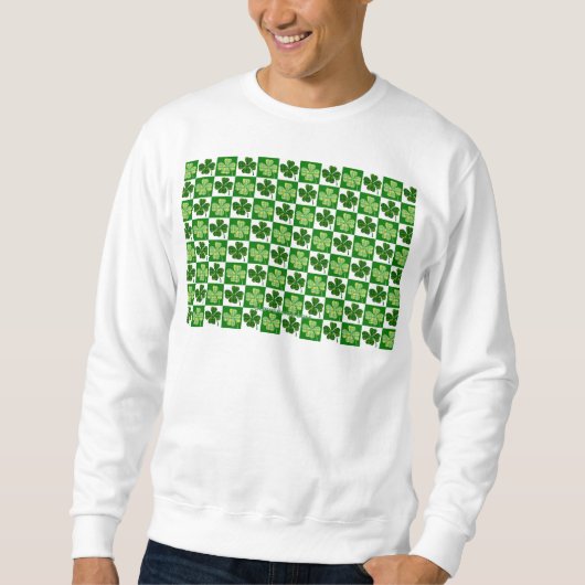 SlipperyJoe's green four-leaf clovers Saint Patric スウェットシャツ (正面)