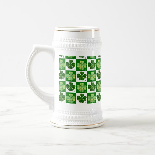 SlipperyJoe's green four-leaf clovers Saint Patric ビールジョッキ (左)