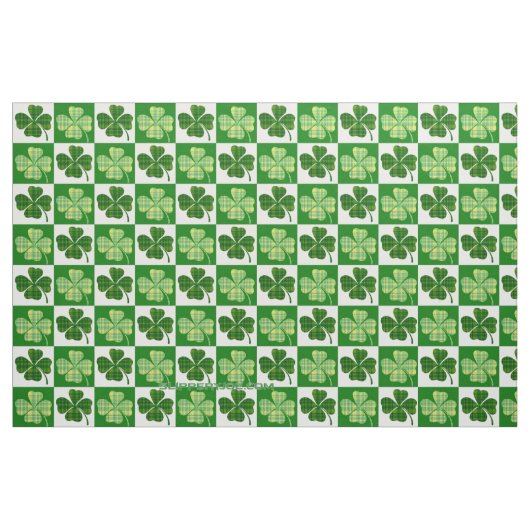 SlipperyJoe's green four-leaf clovers Saint Patric ファブリック (ヤード)