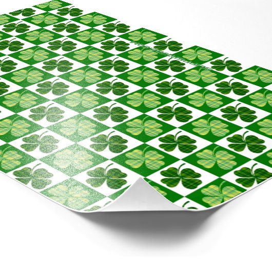 SlipperyJoe's green four-leaf clovers Saint Patric フォトプリント (角)